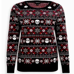 TORRID Fair Isle Skull Sweater 1X